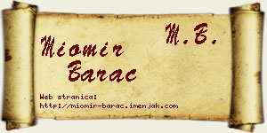 Miomir Barać vizit kartica